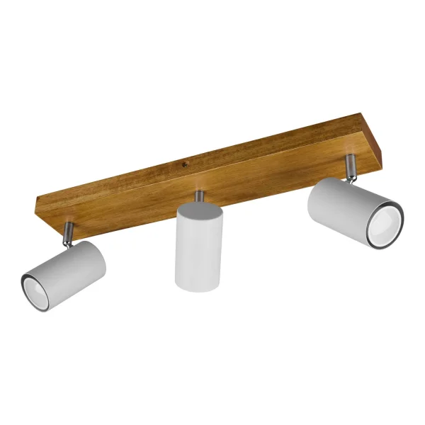 FOCO GRAFTON DE 3 LUCES MARRÓN CLARO BLANCO