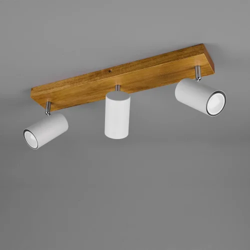 FOCO GRAFTON DE 3 LUCES MARRÓN CLARO BLANCO