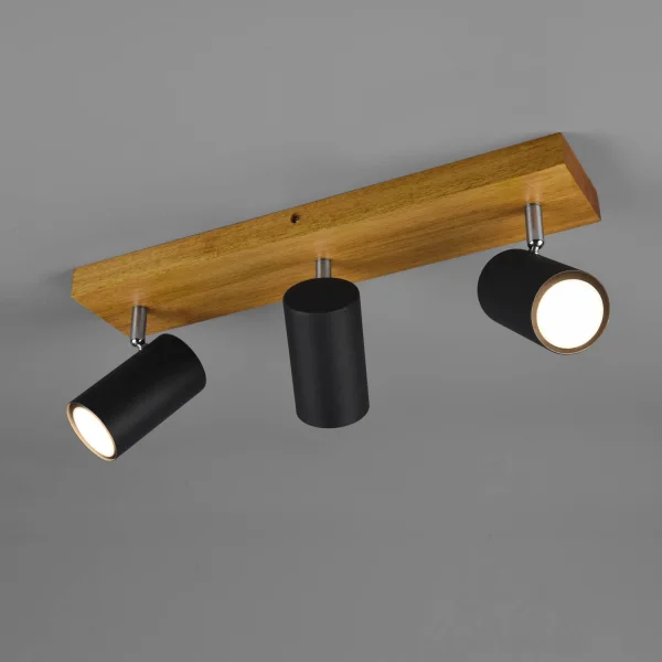 FOCO GRAFTON DE 3 LUCES MARRÓN CLARO NEGRO FOCO GRAFTON DE 3 LUCES MARRÓN CLARO NEGRO