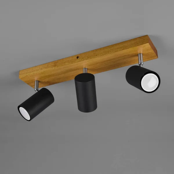 FOCO GRAFTON DE 3 LUCES MARRÓN CLARO NEGRO FOCO GRAFTON DE 3 LUCES MARRÓN CLARO NEGRO