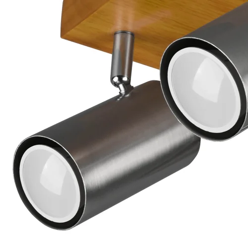 PLAFÓN DE TECHO GRAFTON 4 LUCES MARRÓN CLARO NÍQUEL MATE