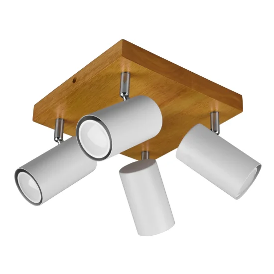 PLAFÓN DE TECHO GRAFTON 4 LUCES MARRÓN CLARO BLANCO 2