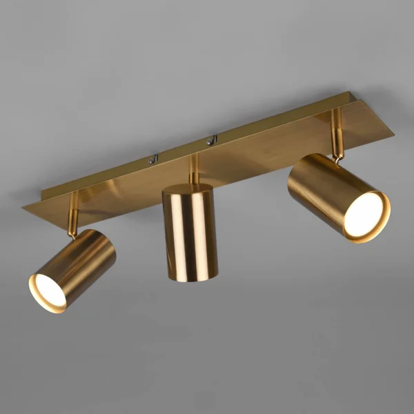 FOCO GRAFTON DE 3 LUCES LATÓN ANTIGUO FOCO GRAFTON DE 3 LUCES LATÓN ANTIGUO