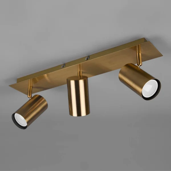 FOCO GRAFTON DE 3 LUCES LATÓN ANTIGUO FOCO GRAFTON DE 3 LUCES LATÓN ANTIGUO