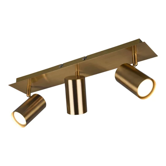 FOCO GRAFTON DE 3 LUCES LATÓN ANTIGUO