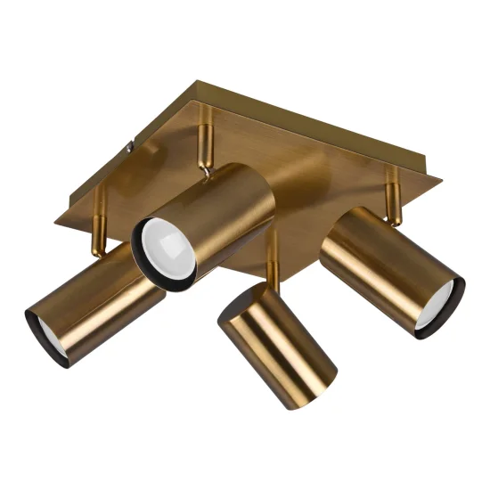 PLAFÓN DE TECHO GRAFTON 4 LUCES LATÓN ANTIGUO 2