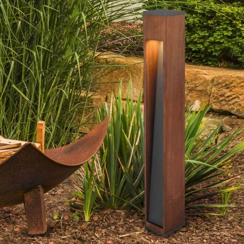 BALIZA EXTERIOR MADERA GU10 IP44 80 CM MULBERRY