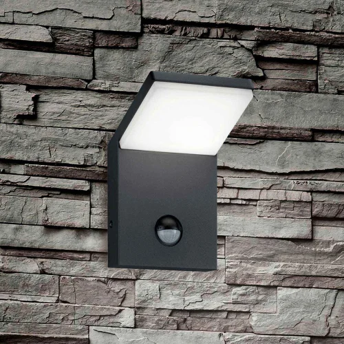 LAMPADA DA PARETE A LED PER ESTERNI 9 W 3000K ANTRACITE CON SENSORE IP54 CROCUS