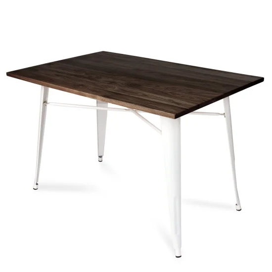 TAVOLA JOSEPHINE BIANCA IN LEGNO DI FAGGIO SCURO 120 CM 2