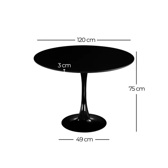 TAVOLA SAN ANTONI Ø120 CM NERA 2
