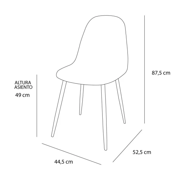 SILLA STENMARK GRIS PATAS COLOR NATURAL