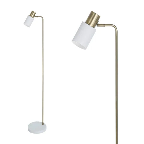 LÁMPARA DE PIE BLANCO/CUERO E14 FILOMENA 2