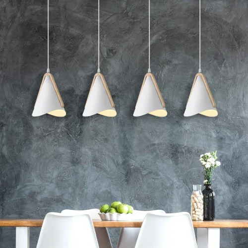 LÁMPARA DE TECHO BLANCO/MADERA ROSELLE