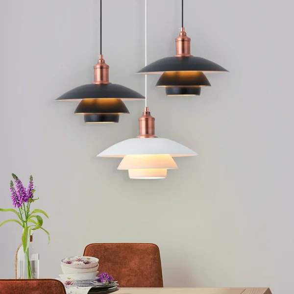 LÁMPARA DE TECHO NEGRO/ORO ROSA AIKA