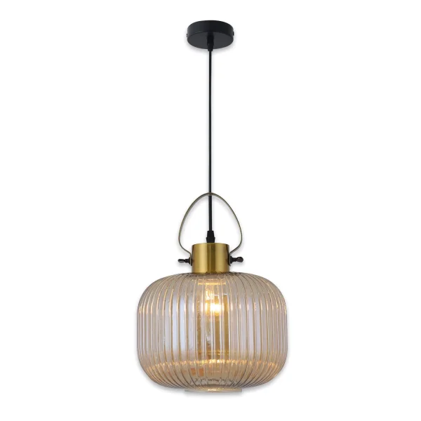 LÁMPARA DE TECHO CRISTAL TALLADO ÁMBAR HAKANA