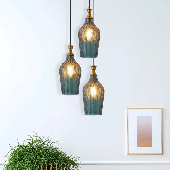 LÁMPARA DE TECHO CRISTAL AZUL Ø 19 CM ROGAN 2