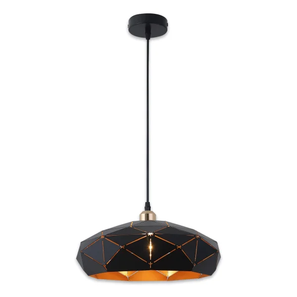 LÁMPARA DE TECHO NEGRO/DORADO KESHI