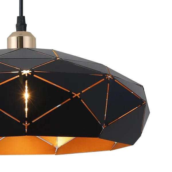 LÁMPARA DE TECHO NEGRO/DORADO KESHI
