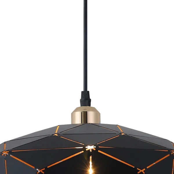 LÁMPARA DE TECHO NEGRO/DORADO KESHI