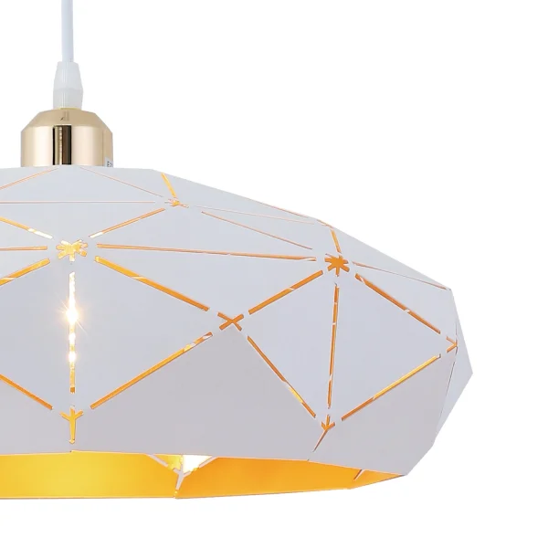 LÁMPARA DE TECHO BLANCO/DORADO KESHI