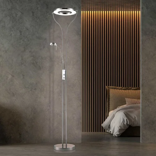 CAROSELLO A LED 20W LAMPADA DA TERRA CROMATA