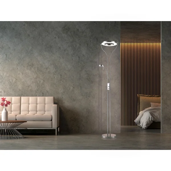 CAROSELLO A LED 20W LAMPADA DA TERRA CROMATA