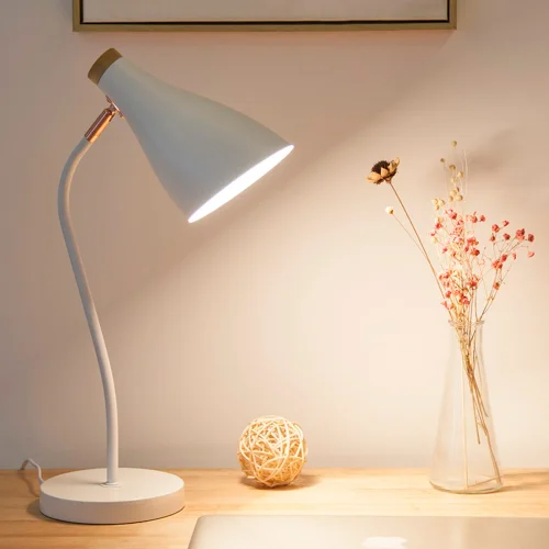 LÁMPARA DE MESA BLANCO/ORO ROSA AMERICA