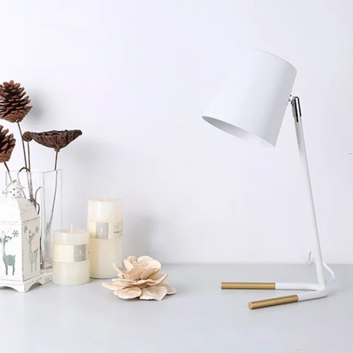 LÁMPARA DE MESA BLANCO/DORADO ANAYA