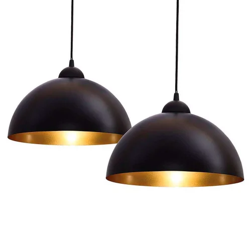 LÁMPARA DE TECHO Ø 60 CM NEGRO/DORADO MONTSERRAT