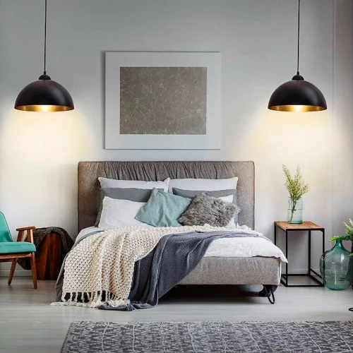 LÁMPARA DE TECHO Ø 50 CM NEGRO/DORADO MONTSERRAT LÁMPARA DE TECHO Ø 50 CM NEGRO/DORADO MONTSERRAT