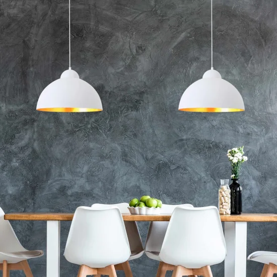 LÁMPARA DE TECHO Ø 40 CM BLANCO/DORADO MONTSERRAT 2