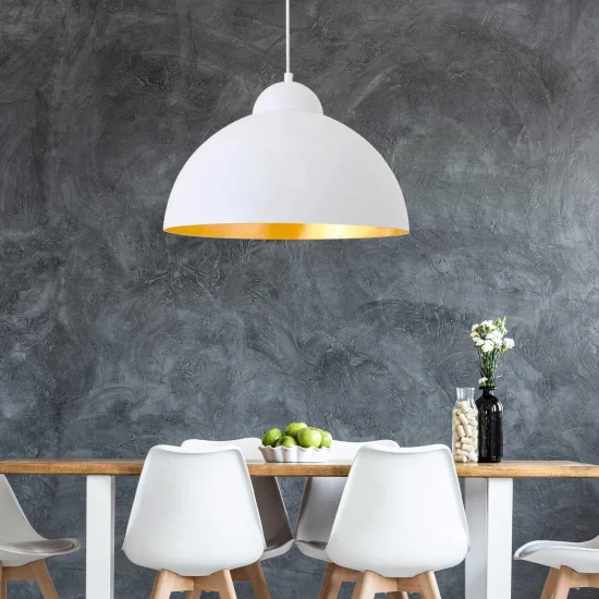 LÁMPARA DE TECHO Ø 60 CM BLANCO/DORADO MONTSERRAT