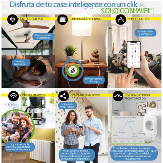 CONNETTORE INTELLIGENTE 10A WIFI CONSUMO DI ENERGIA MONITORATO 2