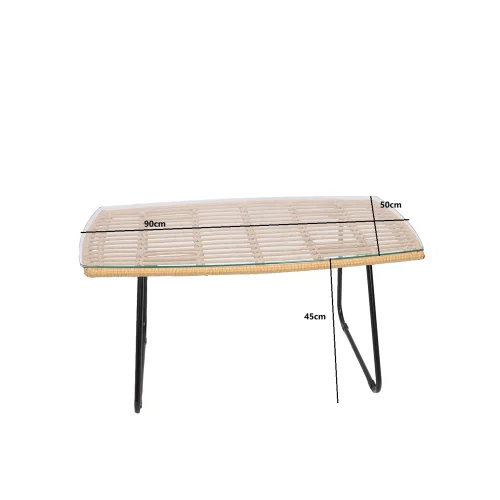 MESA DE CENTRO DE RATÁN 90 CM VOLCANO