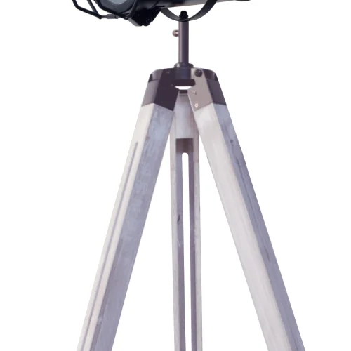 LAMPADA DA TERRA COSME IN ACCIAIO ANTICATO BIANCO CON GRIGLIA