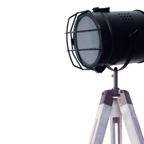 LAMPADA DA TERRA COSME IN ACCIAIO ANTICATO BIANCO CON GRIGLIA