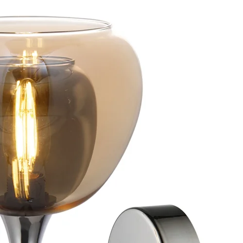 LAMPADA DA PARETE 1 LUCE VETRO ESTERNO AMBRA INTERNO FUMÉ NOLINA LAMPADA DA PARETE 1 LUCE VETRO ESTERNO AMBRA INTERNO FUMÉ NOLINA