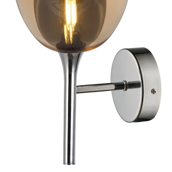 LAMPADA DA PARETE 1 LUCE VETRO ESTERNO AMBRA INTERNO FUMÉ NOLINA