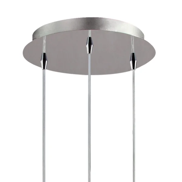 LAMPADA DA SOFFITTO 3 LUCI VETRO ESTERNO TRASPARENTE INTERNO BIANCO Ø38 NOLINA