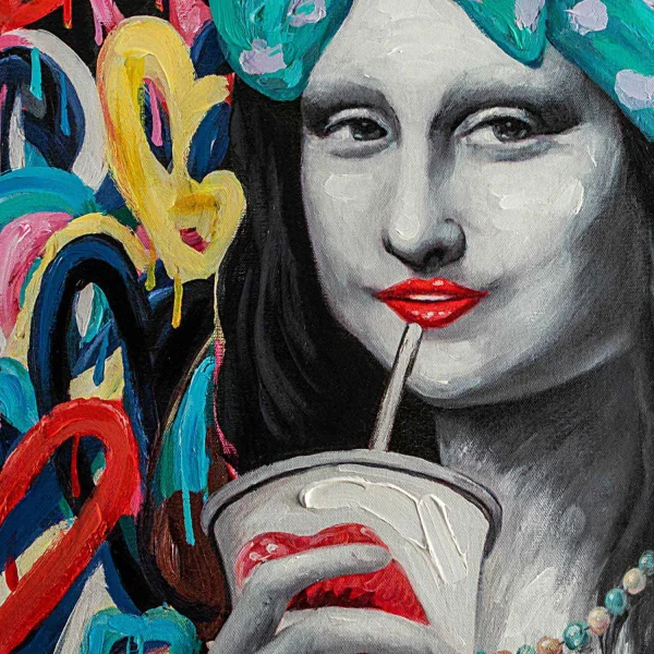 QUADRO PITTURA ACRILICA 90X120 GIOCONDA POP