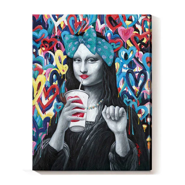 QUADRO PITTURA ACRILICA 90X120 GIOCONDA POP