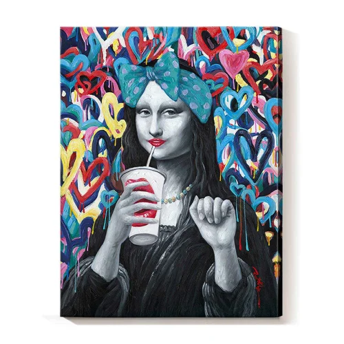 QUADRO PITTURA ACRILICA 90X120 GIOCONDA POP