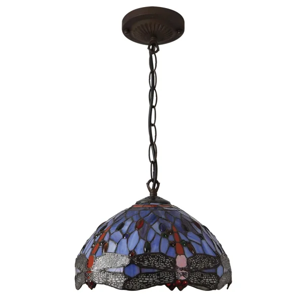 LAMPADA DA SOFFITTO 1 LUCE 30 CM TIFFANY LIBELLULA