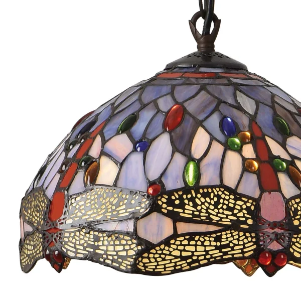 LAMPADA DA SOFFITTO 1 LUCE 30 CM TIFFANY LIBELLULA