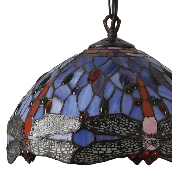 LAMPADA DA SOFFITTO 1 LUCE 30 CM TIFFANY LIBELLULA