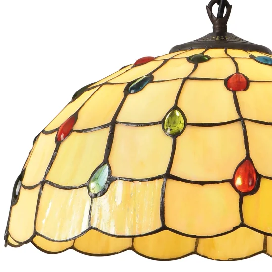 LAMPADA DA SOFFITTO 2 LUCI 40 CM TIFFANY JEWEL 2