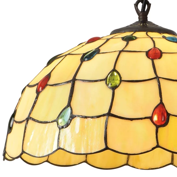 LAMPADA DA SOFFITTO 2 LUCI 40 CM TIFFANY JEWEL