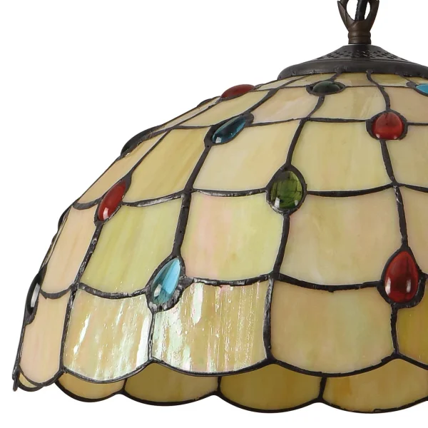 LAMPADA DA SOFFITTO 2 LUCI 40 CM TIFFANY JEWEL