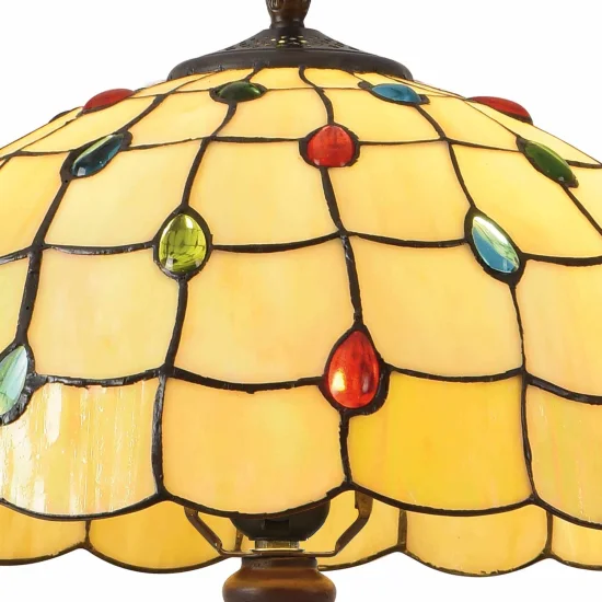LAMPADA DA TAVOLO 2 LUCI 40 CM TIFFANY JEWEL 2
