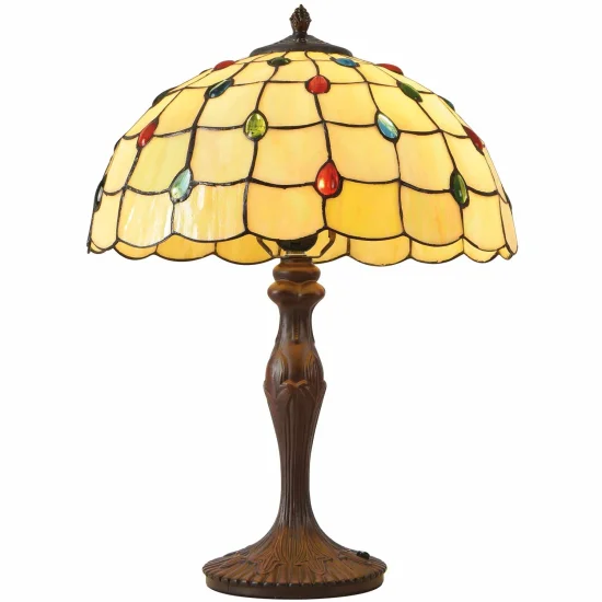 LAMPADA DA TAVOLO 2 LUCI 40 CM TIFFANY JEWEL